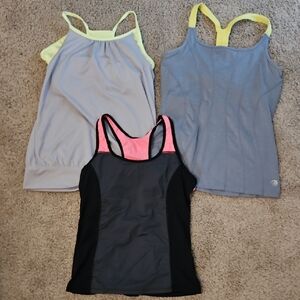 3 work out tanks, athletic tops, yoga or running tank tops Medium